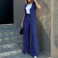 Women Suit Women Vest Elegant Lady Baggy Pants Set with Sleeveless Vest Women's High Waist Wide Leg Pants in for Fashionable. 