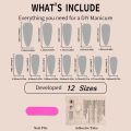 24pcs y2k Long Pointed False Nails Cool Girl Style Silver Flame Pattern Press on Nails Detchable Full Cover Nail Patches. 