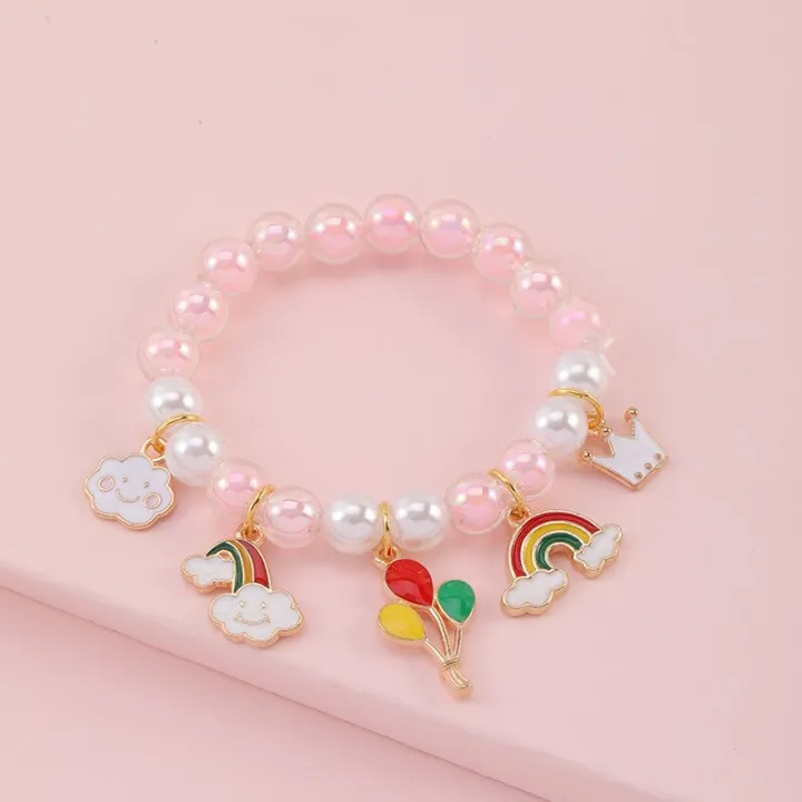Markersland%20Cute%20Clourful%20Children's%20Pearl%20Bracelets%20Girls%20Princess%20Beads%20Cartoon%20Charm%20Kids%20Bracelet%20Accessories%20Wholesale%20-%20Image%202