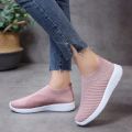 【Deal】 Summer New Lightweight Flying Large Size Socks Shoes Women Breathable Mesh Casual Flat Bottom Comfortable Women's Shoes.