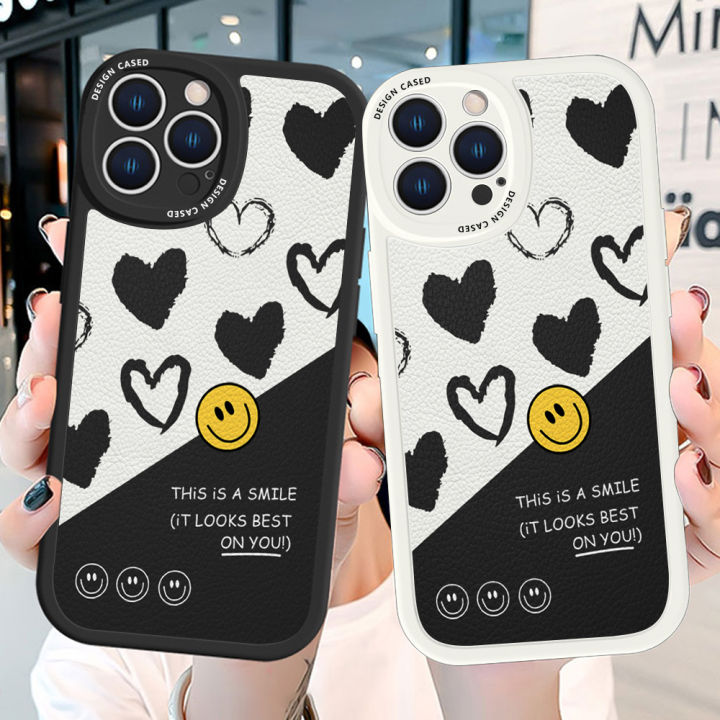 Hontinga%20for%20Samsung%20Galaxy%20A13%204G%20Back%20Cover%20PU%20Leather%20Cartoon%20Heart%20Smile%20Case%20Soft%20Silicone%20Edge%20Phone%20Cases%20-%20Image%203