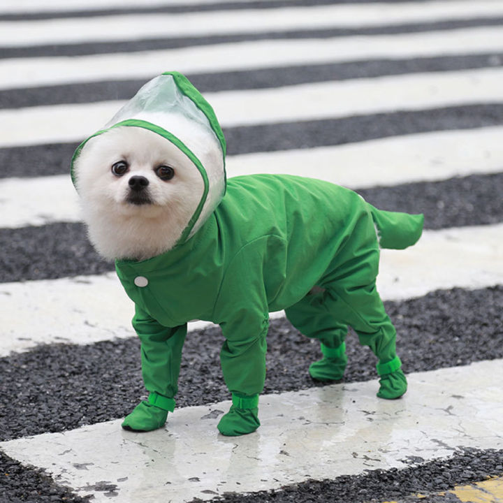 Small Dog FourLegged Raincoat Waterproof AllInclusive OnePiece Pet