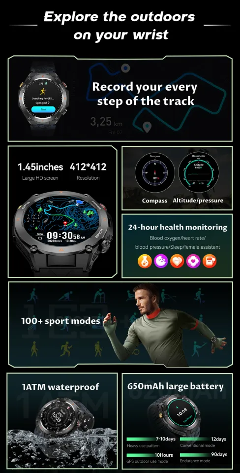 COLMI V75 Smart Watch Ultra HD Display Compass Make Receive