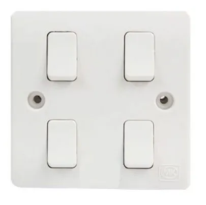 MK Made in Singapore LOGIC SLIMLINE 4 Gang 10A Modular Four 4Gang ...
