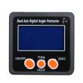 Dual Axis Digital Angle Protractor with Backlight IP65 Waterproof Aluminum Alloy Shell 4*90° Measuring Range Digital Inclinometer.