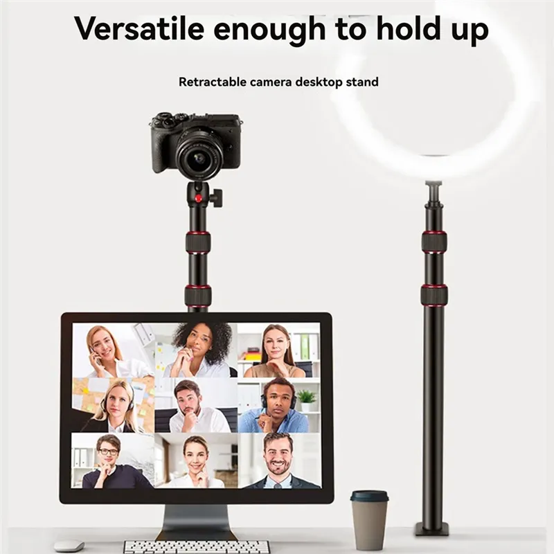 Camera Desk Mount Stand Adjustable 43-102cm Telescopic C Clamp Table ...