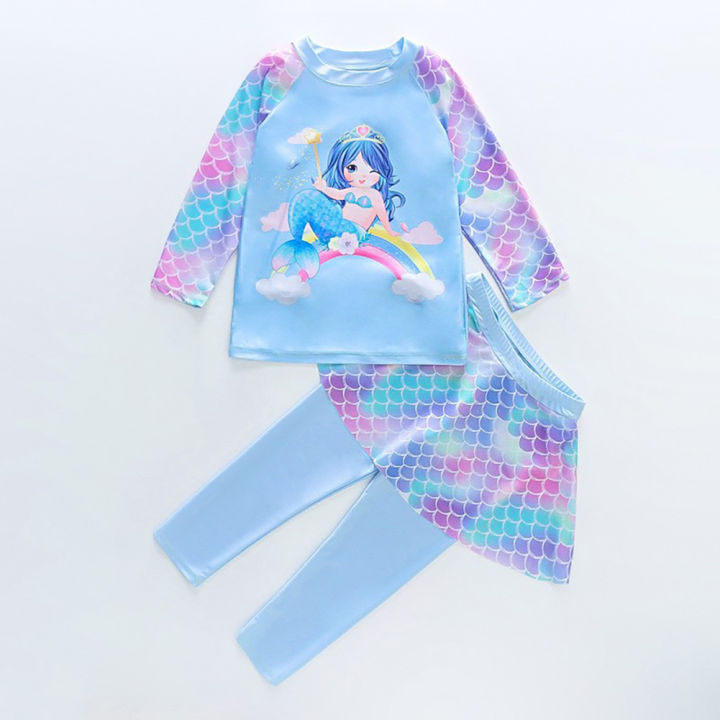 DSstyles%202pcs%20Girls%20Split%20Swimsuit%20Cartoon%20Mermaid%20Long%20Sleeves%20Tops%20Long%20Pants%20Beach%20Sunscreen%20Quick-drying%20Swimming%20Suit%20-%20Image%206