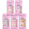 24pcs/Box False Nail Tips Rainbow Fairy Full Cover Detachable Press on Nails Nail Kids Children Girls Gift Manicure Tips. 