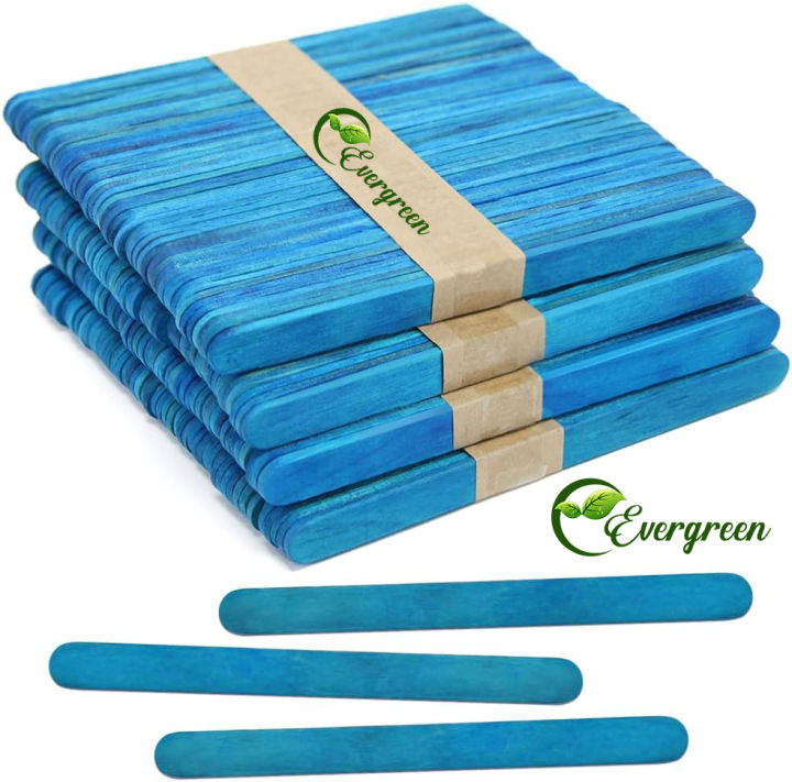 Blue Popsicle Sticks 4 Inch Wood Craft Sticks, Patriotic and Kids Crafts by Craft Sticks