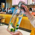 Glass Water Bottle Transparent Cow 2L Large Capacity Glass Milk Cup Outdoor Portable Leakproof Drink Utensils Tea Glass Bottle 2L. 