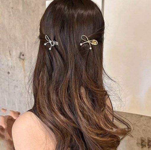 1/2Pcs%20Y2K%20Metal%20Pearl%20Bow%20Hairpin%20Fashion%20Design%20Hair%20Clip%20for%20Girls%20Female%20Hair%20Accessories%20-%20Image%202