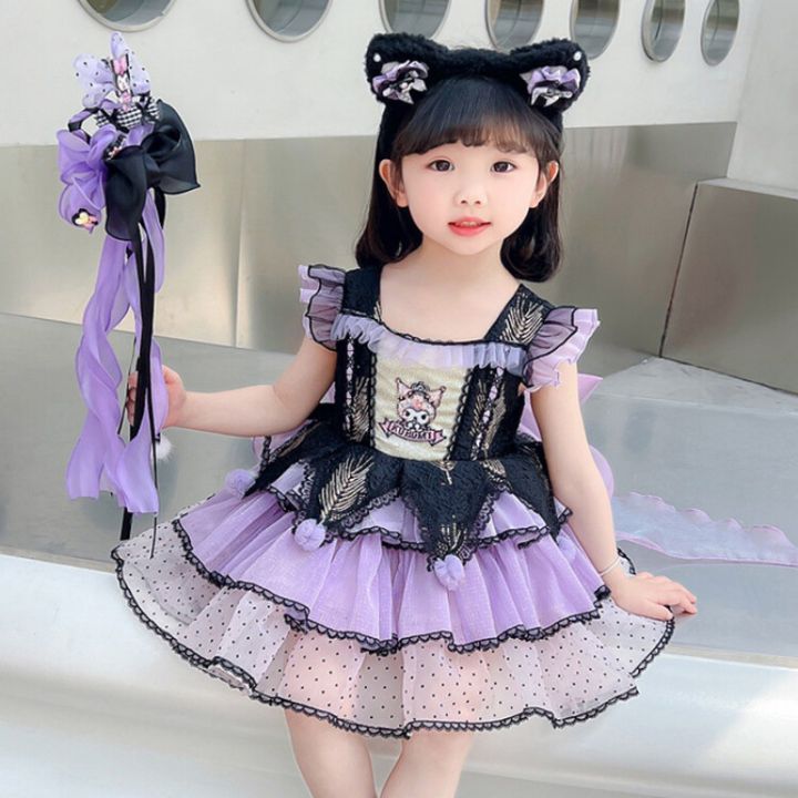 Kuromi%20clothing,%20girls%20princess%20summer%20new%20high-end%20Lolita%20children's%20dress,%20purple%20-%20Image%202