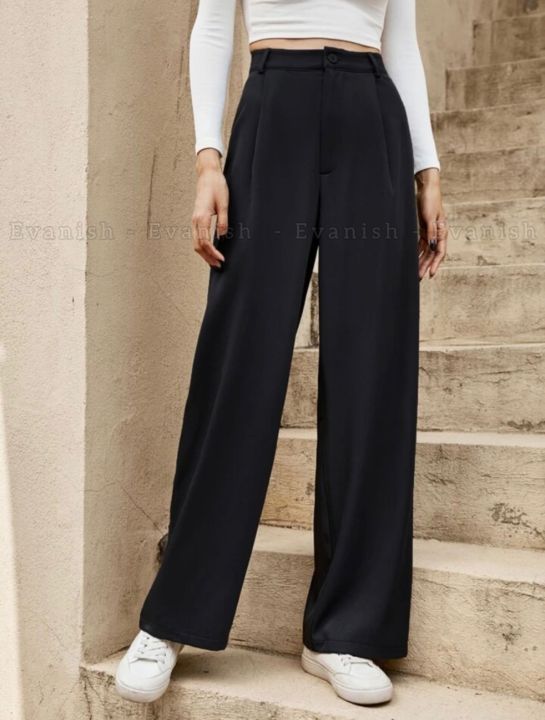 Wide%20Leg%20Plazo%20Pant%20High%20Waist%20Ladies%20Pants%20%7C%20Stretchable%20Trendy%20Formal%20Pants%20-%20Image%203