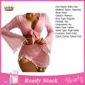 【No-profit】 Women Four-piece Swimsuit Set Lace-up Set with Skirt Cover Up 4pcs Women's Swimsuit Bra Briefs Cover-up Skirt Set. 