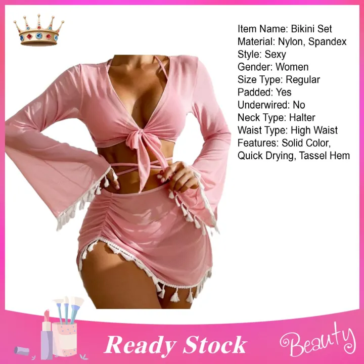 %E3%80%90No-profit%E3%80%91%20Women%20Four-piece%20Swimsuit%20Set%20Lace-up%20Set%20with%20Skirt%20Cover%20Up%204pcs%20Women's%20Swimsuit%20Bra%20Briefs%20Cover-up%20Skirt%20Set%20-%20Image%203