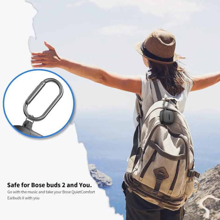 CONTEME%20Silicone%20Protective%20Earphone%20Earbuds%20Case%20Cover%20for%20Bose%20Quiet%20Comfort%20Earbuds%20II%20with%20Carabiner%20-%20Image%206