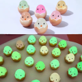 06 pcs Luminous Cute Eggshell /Cartoon Chicken Night glow Egg/ chick White Resin Car Decoration Accessories Car Ornaments Children Surprise Gift Glow at night. 