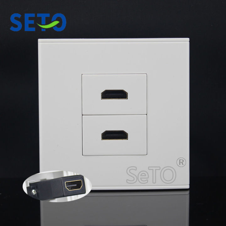 SeTo 86 Type Double Ports HDMI Connector Panel Wall Plate Socket ...