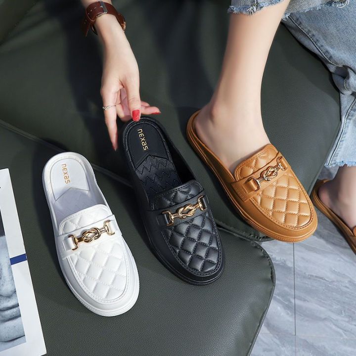 Heelless%20Lazybones'%20Shoes%20Women's%20Summer%20Wear%20Fashionable%20All-Matching%20Internet%20CelebrityinsCasual%20Non-Slip%20Closed%20Toe%20Half%20Slippers%20Women's%20Sandals%20-%20Image%205
