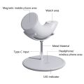 3 in 1 Macsafe Wireless Charger Stand For iPhone 13 12 Pro Max 15W Qi Fast Charging Dock Station For Apple Watch Airpods Pro New. 