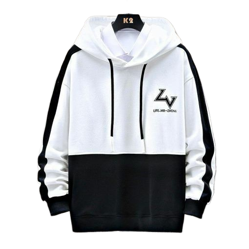 White and Black color Long Sleeve hoodi Collections for Men