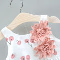 (New) summer new cherry baby dress Beach Party baby girl dress CHILDREN'S sleepless clothes hat (0-3 years old).
