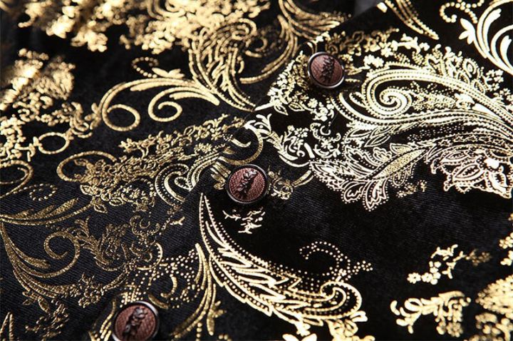 Mens%20Luxury%20Red%20Paisley%20Bronzing%20Steampunk%20Waistcoat%20Slim%20Fit%20V%20Neck%20Wedding%20Suit%20Vests%20Men%20Gothic%20Aristocrat%20Victorian%20Gilet%20-%20Image%205