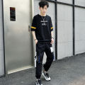 New Suit Fashion Short SleeveTT-shirt Loose Summer Wear Korean Men's Casual Student Sports Suit Handsome Match.