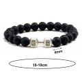 Classic Natural Black Dumbbell Bracelet for Men. 