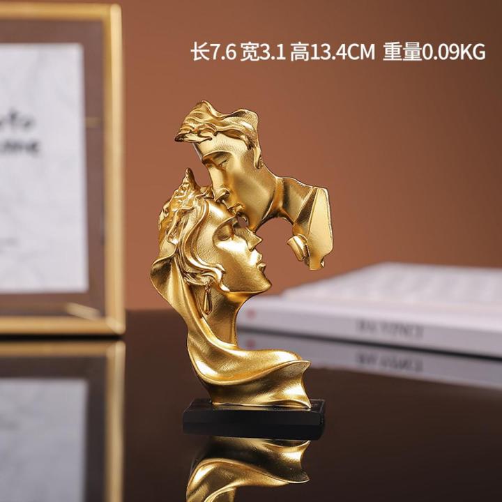 Mini Resin Lovers Statue Figurine Kissing Posture Model Craft Sculpture Ornament Home Decor Desktop Cabinet Decoration