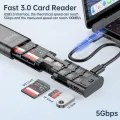BUDI Multifunctional 9-in-1 SD Card Reader Data Cable USB 3.0 Type-C Phone and Computer Adapter. 