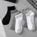 5 Pairs Unisex Socks Low Cut Breathable Business Boat Sock Solid Color Comfortable Ankle Casual White Black Summer Men Business.