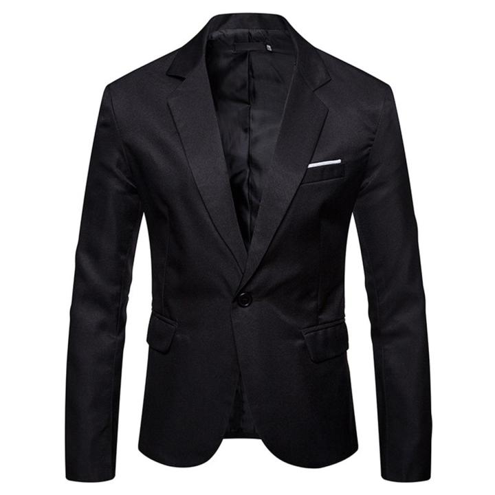 Blazer Long Sleeve Pockets Lapel Suit Coat