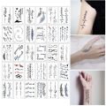 【JOY KKDid mall】30pcs/Set Letters Words Temporary Tattoos Set Fake Tattoo Black Arm Sleeve Tattoo Sticker Women. 