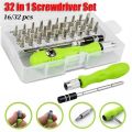 32 In 1 Repair Tools Mini Magnetic Screwdrivers Bits Torx Hex Kit Mobile Phone Ipad Maintenance. 