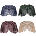 1920Banquet Evening Dress Women's Vintage Sequined Hollow Cape Stage European and American Dress Shawl Outer Match.