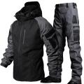 Military Tactical Waterproof Sets Men Special Forces Combat Training Suit Outdoor Multi-pocket Uniform Airsoft Army Tracksuit. 