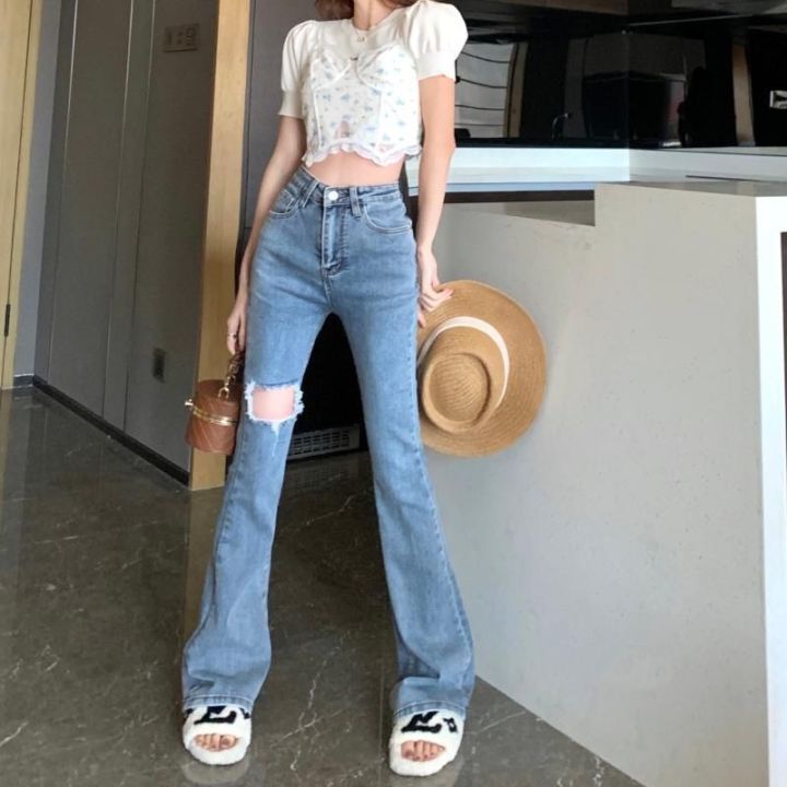 Hot%20Pants%20High%20Waist%20Ripped%20Jeans%20Korean%20Style%20New%20Wide%20Leg%20Pants%20Draping%20Slightly%20Flared%20Long%20Pants%20Spring%20Wear%20Horseshoe%20Pants%20for%20Women%20-%20Image%203