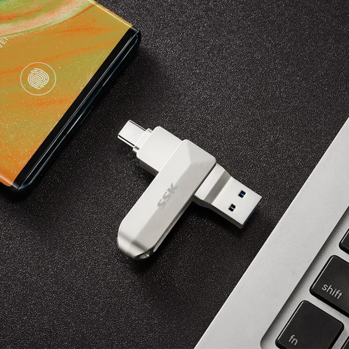SSK%202%20IN%201%20Type-C%20USB%203.0%20Flash%20Drive%20Rotation%20Zinc%20Alloy%20USB%20Disk%2032G%2064G%20128G%20256G%20Portable%20Thumb%20Drive%20for%20Computer%20Phone%20FD050%20-%20Image%205