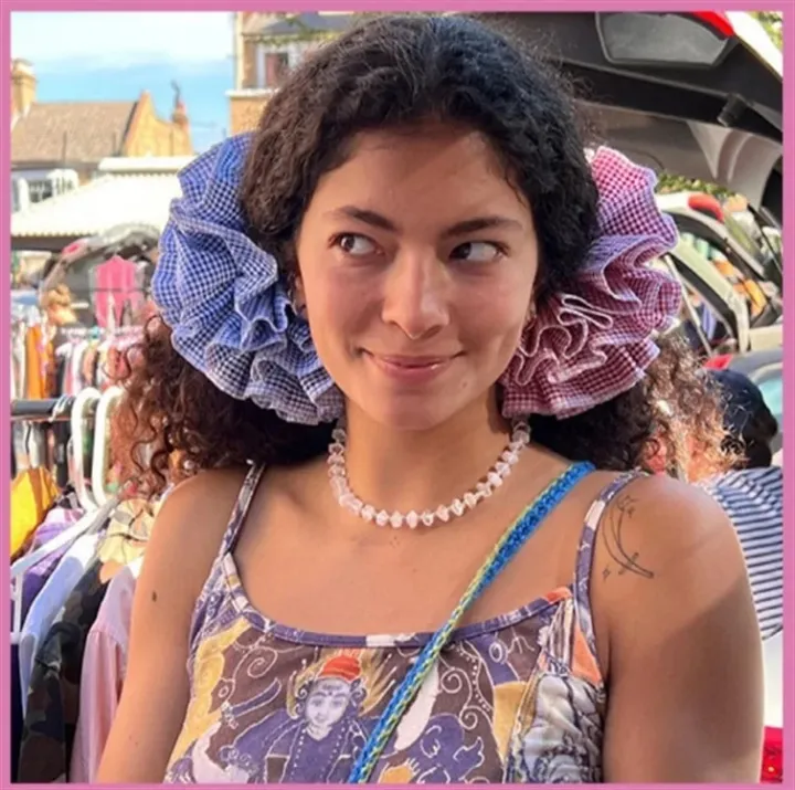 Small%20Design%20Hair%20Scrunchies%20For%20Woman%20Summer%20Cute%20Four%20Layer%20Plaid%20Headwear%20Pure%20Cotton%20Edge%20Extra%20Large%20Intestinal%20Hair%20Loop%20-%20Image%202