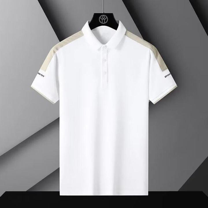 Summer%20New%20Solid%20Color%20Loose%20Short-sleeved%20Polo%20Shirt%20Men's%20All-match%20Light%20Mature%20Style%20Casual%20All-match%20Fashionable%20Lapel%20Top%20-%20Image%205