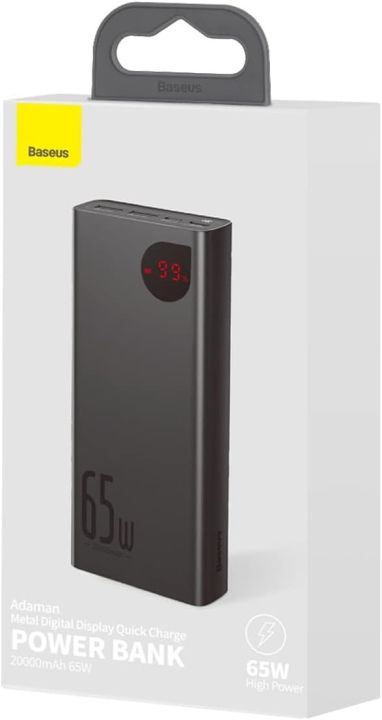 Baseus%2020000mAh%20Power%20Bank%2065W%20Adaman%20Digital%20Display%20Laptop%20Portable%20Charger,%20Fast%20Charging%20USB%20C%204-Port%20PD3.0%20Battery%20Pack%20for%20MacBook/Dell/XPS/IPad/iPhone%20-%20Image%206