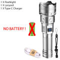 100000000 lumens flashlight torch lantern 500W high power USB charging telescopic zoom home outdoor camping portable lighting.