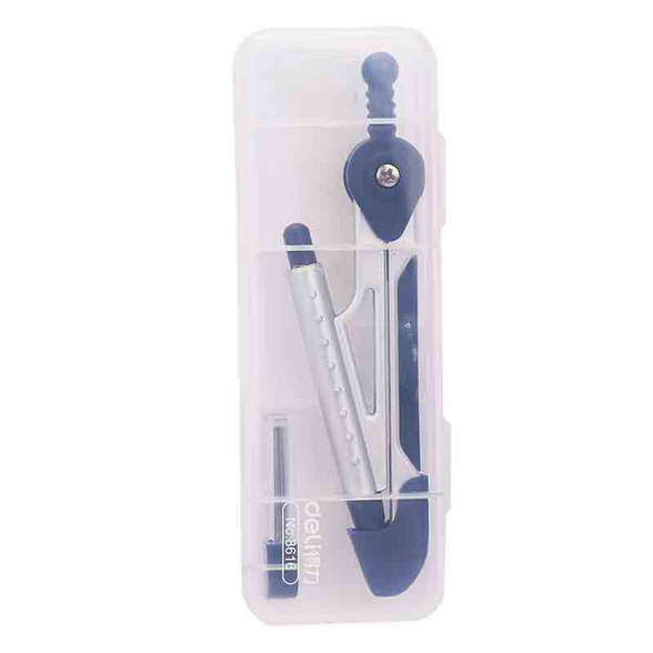 Deli E8616 School Compass With Mechanical Pencil And Lead Geometry Drawing Tool for Students