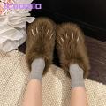 Soft Plush Paw Slippers Cozy Bear Claw Fuzzy Paw Slip-on Slippers for Women – Fluffy Animal Platform Shoes Cute Indoor Outdoor Comfort Footwear Perfect Gift for Home Casual Wear Cozy Bear Claw.