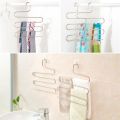 Pants Towel Scarf Hangers Space Saver Storage 5 Layer Metal cloth rack.
