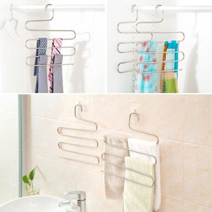Pants%20Towel%20Scarf%20Hangers%20Space%20Saver%20Storage%205%20Layer%20Metal%20cloth%20rack%20-%20Image%203
