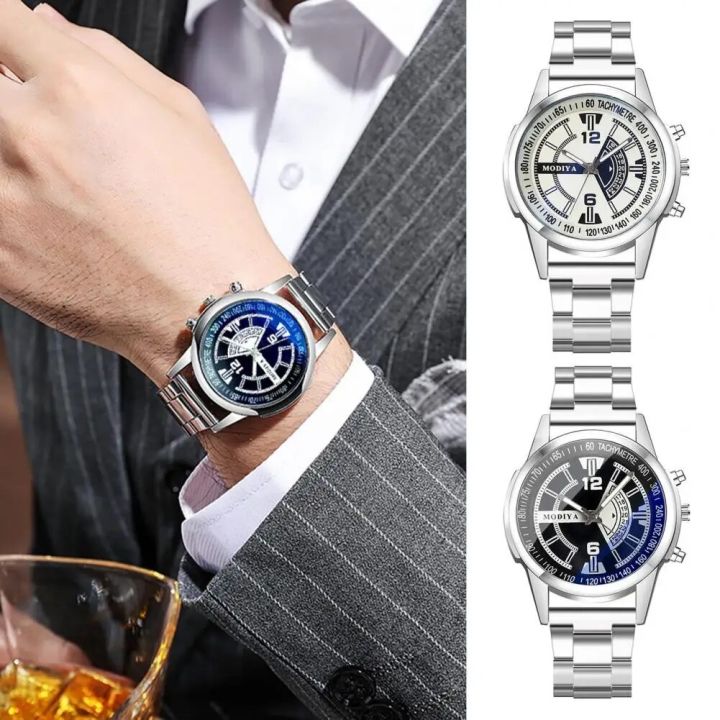Blue%20Light%20Glass%20Watch%20Elegant%20Men's%20Quartz%20Watch%20with%20Round%20Dial%20Formal%20Business%20Style%20Scratch%20Resistant%20for%20Accurate%20for%20Men%20-%20Image%203