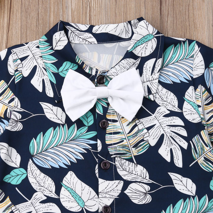 Boy's%20Lovely%20Two-piece%20Suit,%20Short%20Sleeve%20Cartoon%20Printed%20Shirt%20Top%20with%20Short%20Solid%20Pants%20for%20Spring,%20Summer%20and%20Autumn%20-%20Image%204