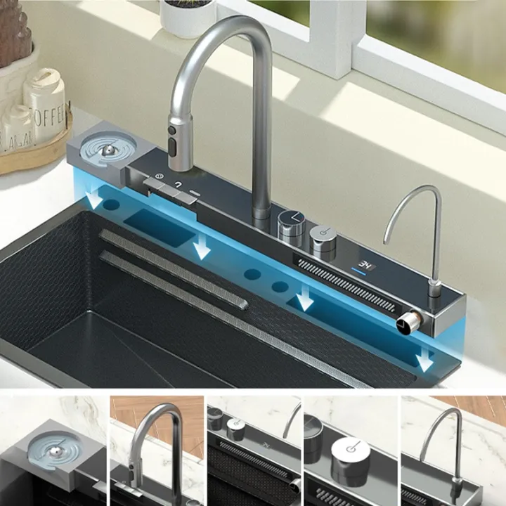 Waterfall%20Sink%20Basin%20Large%20Single%20Slot%20Digital%20Display%20304%20Stainless%20Steel%20Sink%20With%20Waterfall%20Faucet%20For%20Kitchen%20Renovation%20-%20Image%204